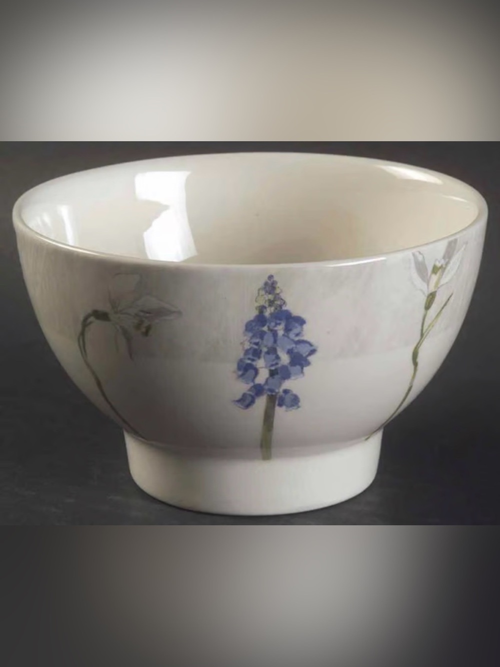 RARE Gien France Alice blue floral snowdrop flowers bowls set of 4